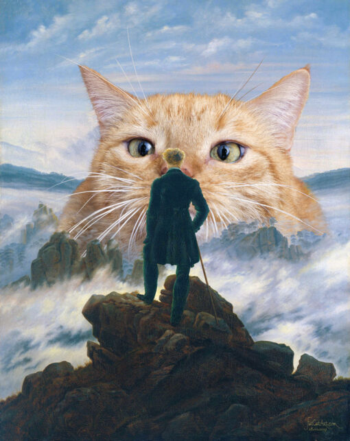 Canvas print "Caspar David Friedrich, Wanderer and the Cat above the Sea of Fog"